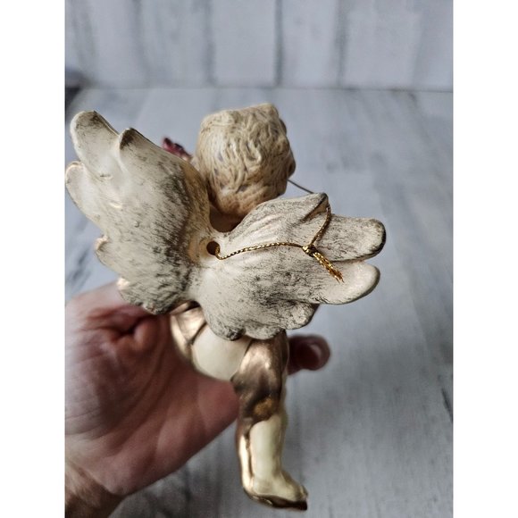 Vintage hanging cherub angel baby musical banjo Xmas Nativity statue religious d - Picture 13 of 14